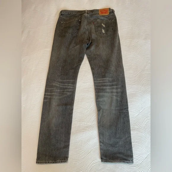 Levi’s 501 CT Taper Fit Grey Distressed Jeans - 33/34 - Picture 7 of 9